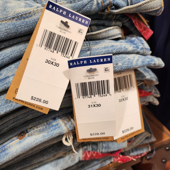 SOLD! Polo Ralph Lauren Mens Sulivan Slim Patchwork Bandana Distressed Jean 3430 - Picture 2 of 12